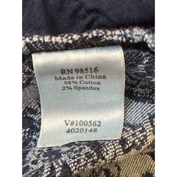 Coldwater Creek Natural Fit Blue & White Patterned Pants Jeans - Picture 4 of 13